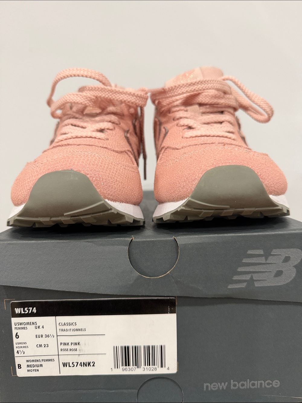 New Balance Sparkly Rosé Pink Sneakers - Picture 6 of 8